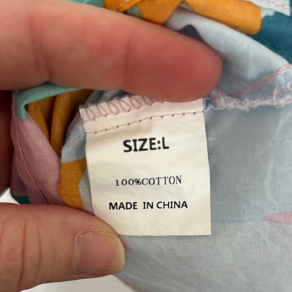 Multicolor Abstract Ruffle Sleeve Top size Large - Picture 8 of 9